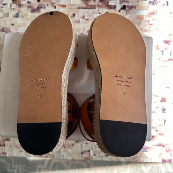 NWB Isabel Marant Melyz Leather Strappy Platform Espadrille Sandals EU 37 - Picture 9 of 10